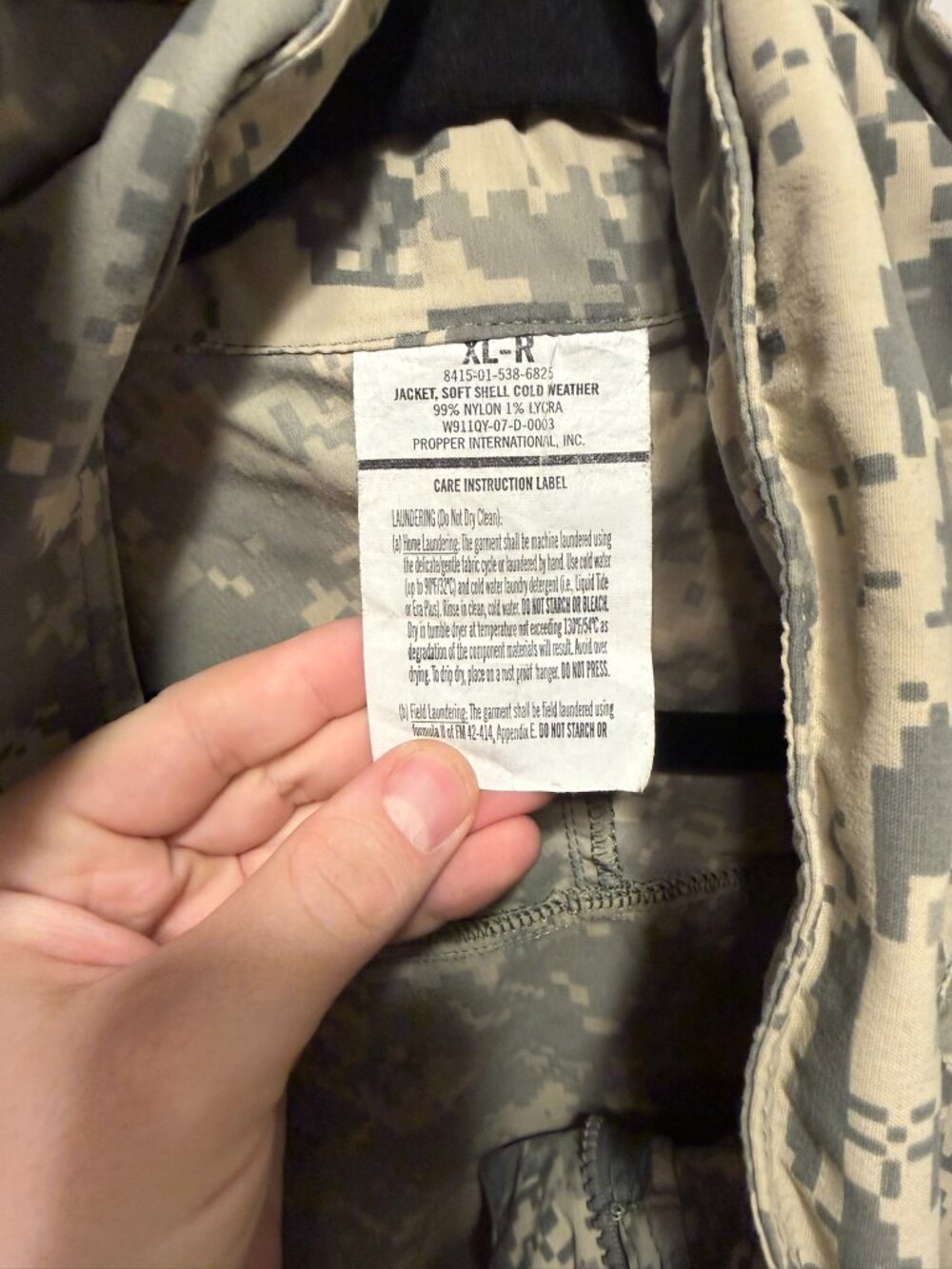 US Military Army Propper ACU Soft Shell Cold Weather Jacket Gen III XL Regular - Picture 2 of 4